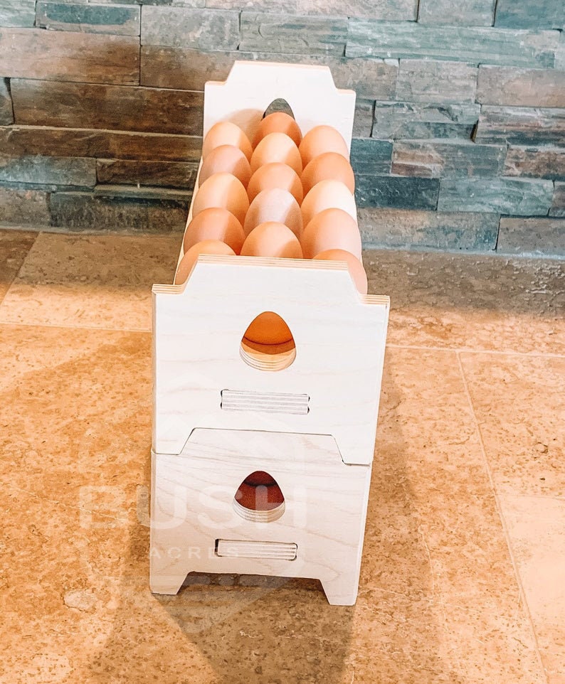 18 Stackable Egg Holder Egg Storage Farmhouse Egg Rack Etsy