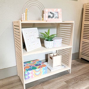 Montessori Furniture Minimalist Furniture  Montessori Toy Shelf Montessori Bookshelf Playroom Decor  SPARROW *M (2 shelf single unit)*