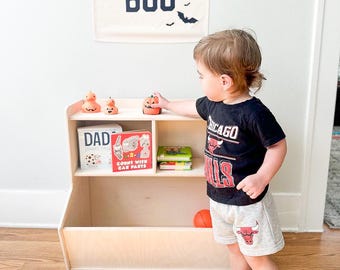 Montessori Toy Storage Bins for Playroom Organization and Toy Storage for Kids Toys Wooden Children's Furniture SHELBY