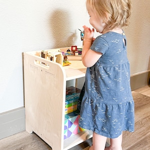 MINNIE- Montessori Play Tray | Montessori Furniture | Wooden Tray | Montessori Shelf | Kids Play Shelf | Nursery Gift| USA!