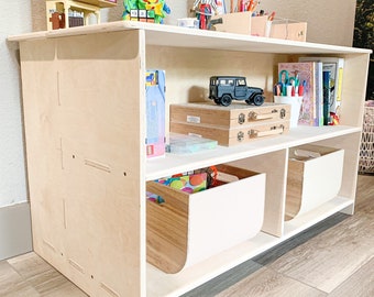 Étagère à jouets Montessori Étagère à jouets cachée Rangement pour tout-petits Étagère à jouets Montessori Meubles en bois Salle de jeux Présentoir à jouets Étagère Montessori STELLA- 41"