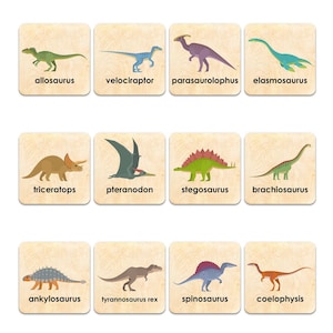 Juego de dinosaurios de madera Montessori - Tarjetas de memoria de dinosaurios - Juego de memoria para niños pequeños - Juguetes educativos de madera - Juego de aprendizaje en el hogar - EE. UU.