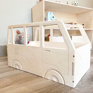 ARLO Wagon Bus Spielzeug Organizer Aufbewahrung für Kleinkinder VW Montessori Holzmöbel Spielzimmer Organisation USA Bild 1