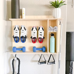 JUSTIN- 32" Minimalist Smart Gym Organizer - 6 Flush T Lock Clips - 4 Delta Cycling Shoe Mounts - Made in the USA!