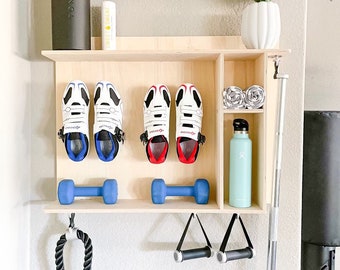 JUSTIN- 32" Minimalist Smart Gym Organizer - 6 Flush T Lock Clips - 4 Delta Cycling Shoe Mounts - Made in the USA!