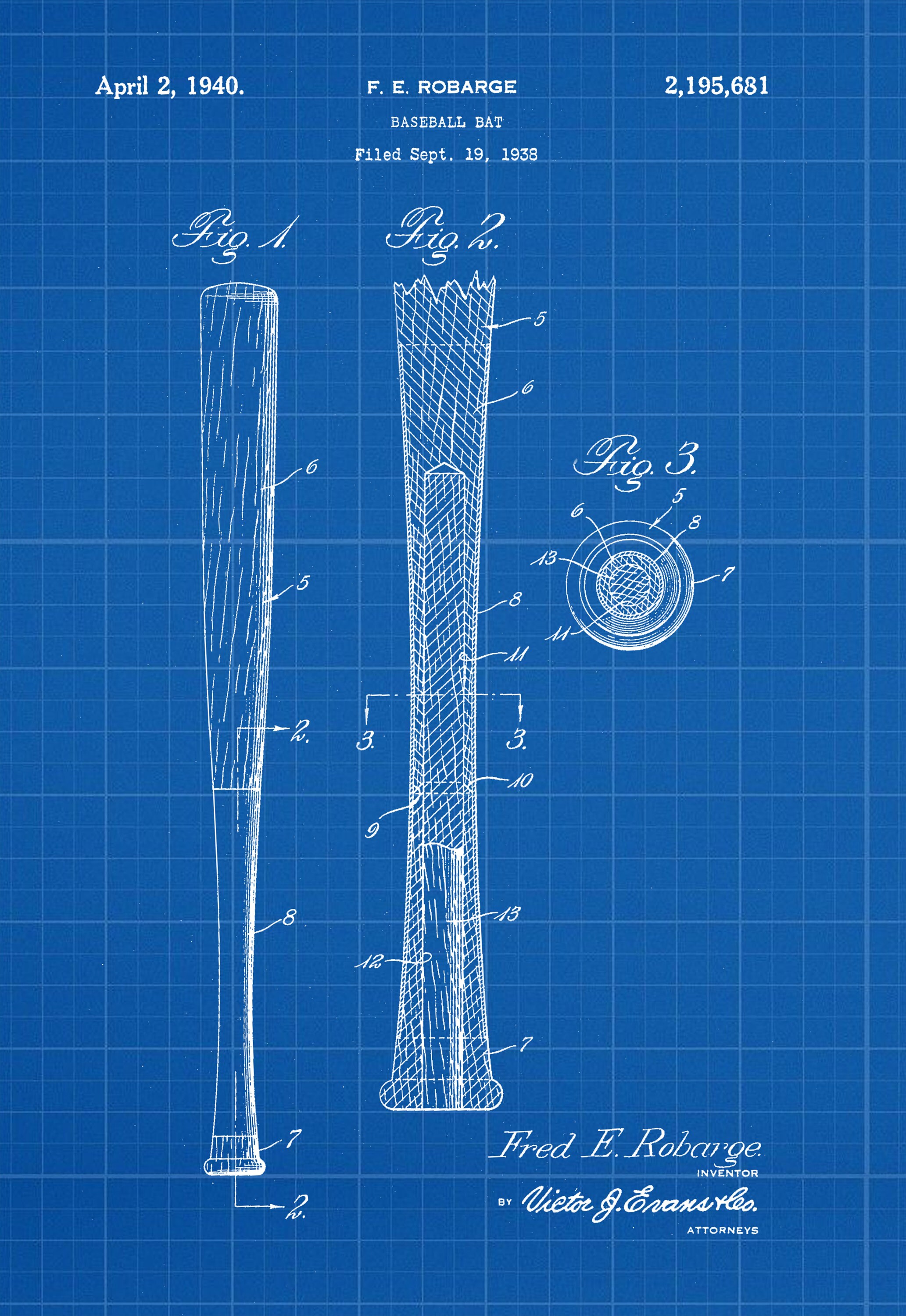 Baseball Bat Patent Print Files Instant Digital Download Etsy