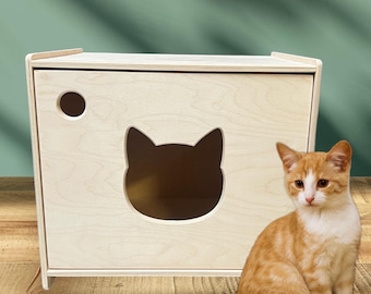 Litter Box Enclosure for Litter Box Wooden Litter Box Hidden Litter Enclosure Wooden Furniture for Pets MEOW