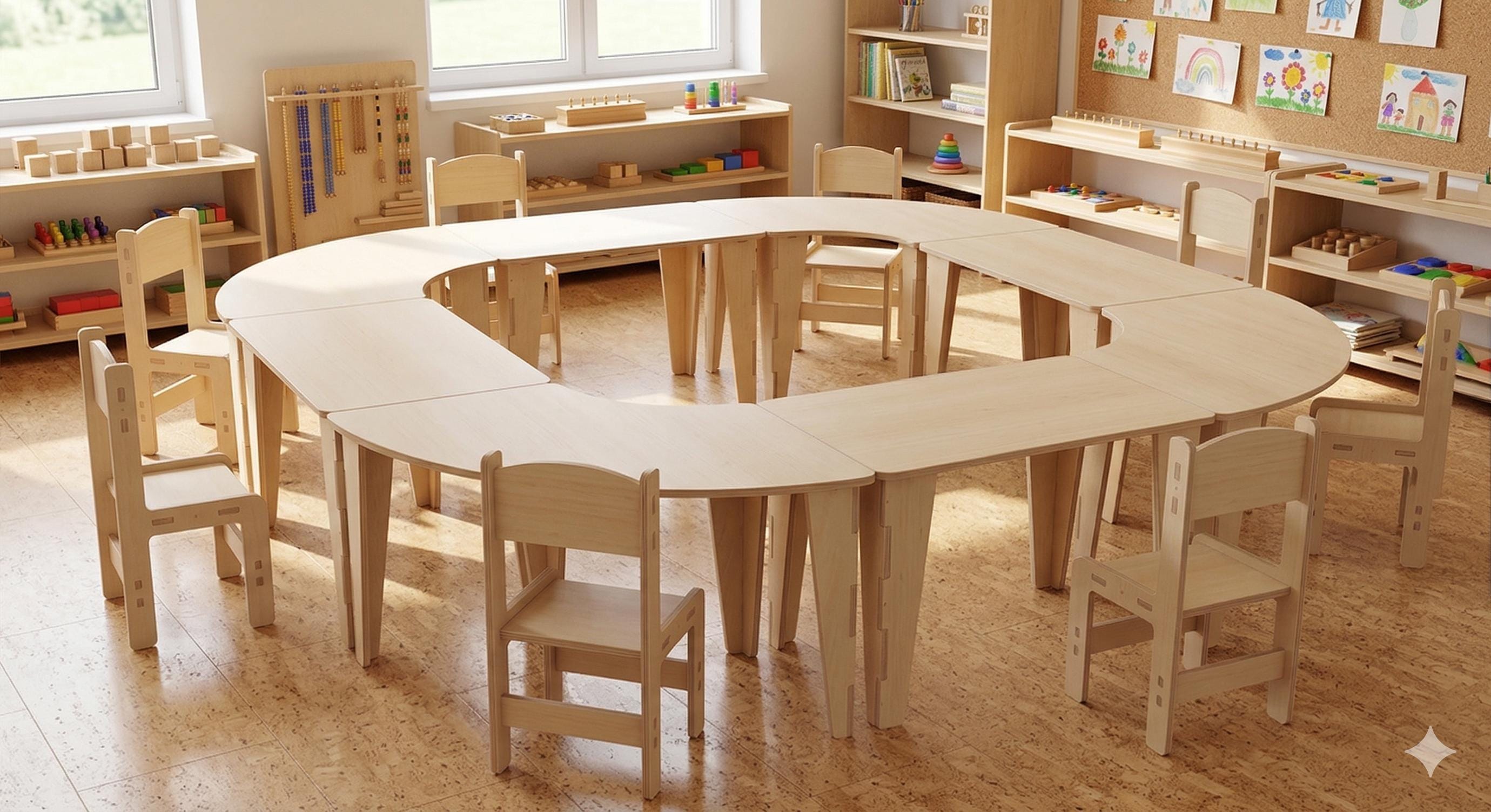 Montessori Classroom Furniture for Toddler Kids Desk With Chairs for ...
