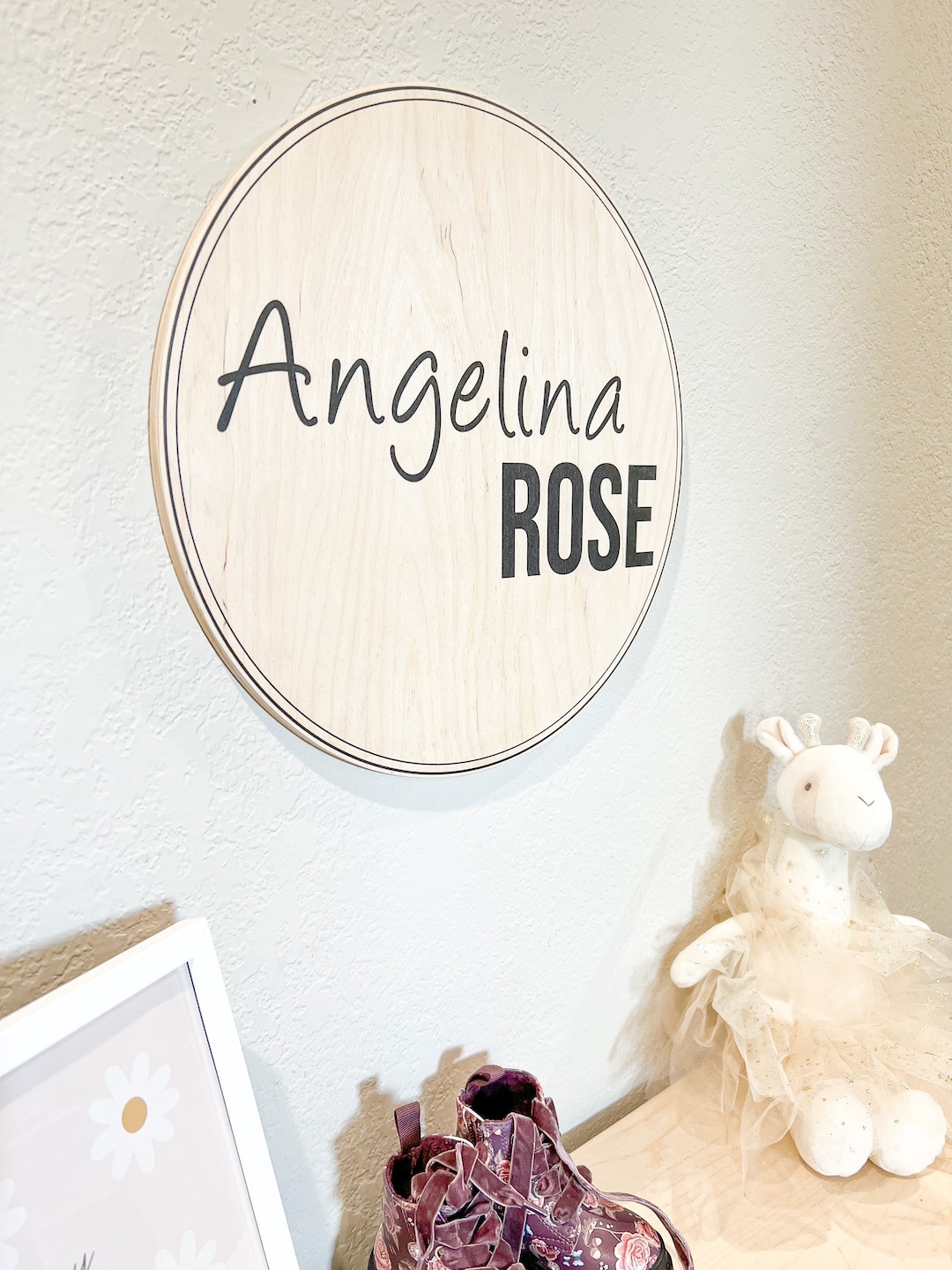SAMMY Nursery Name Plate Nursery Wall Sign Nursery Name Sign Custom