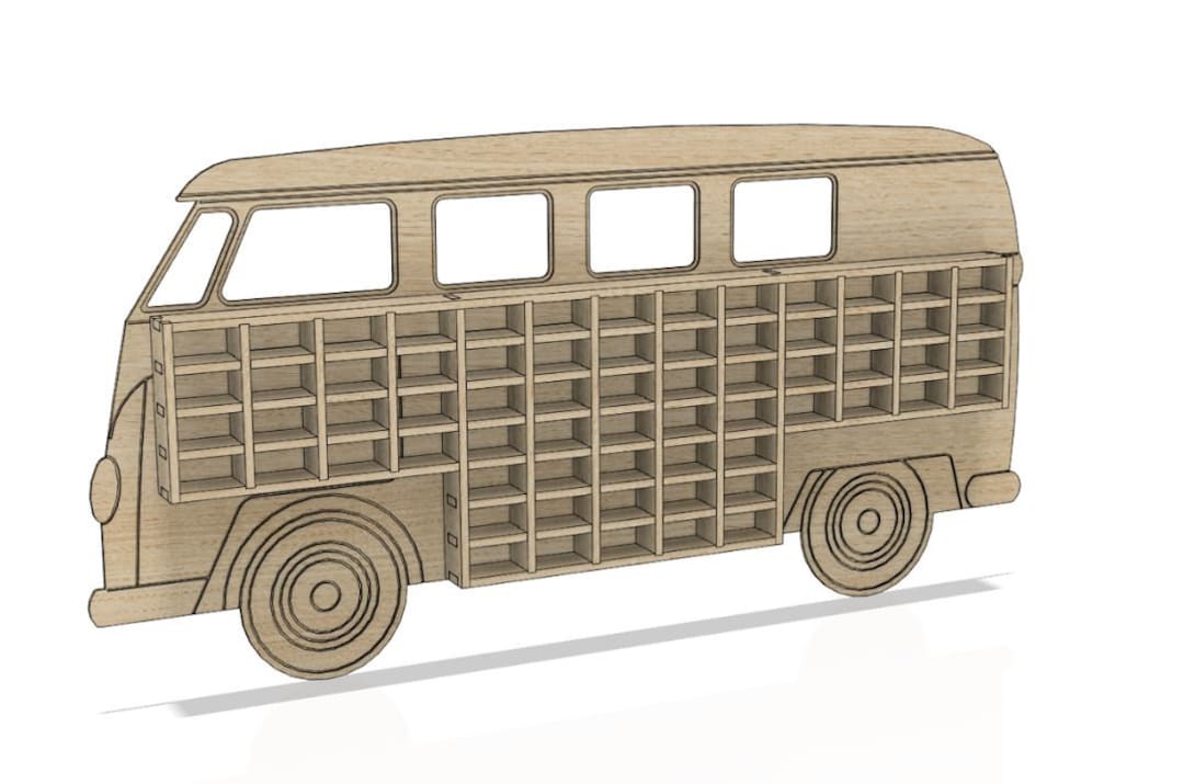 Toy Car Display Toddler Toy Shelf Wall Mounted Cubbies Vintage Bus ...