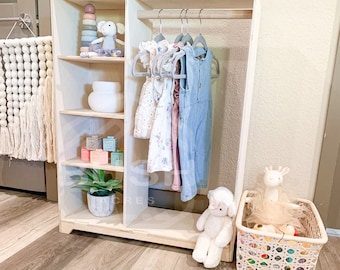 Kindergarderobe Houten Kledingrek voor Kinderen Montessori Garderobekast Meubels voor Peuters Aankleden Kleding Opslag Cadeau voor Kid HARPER