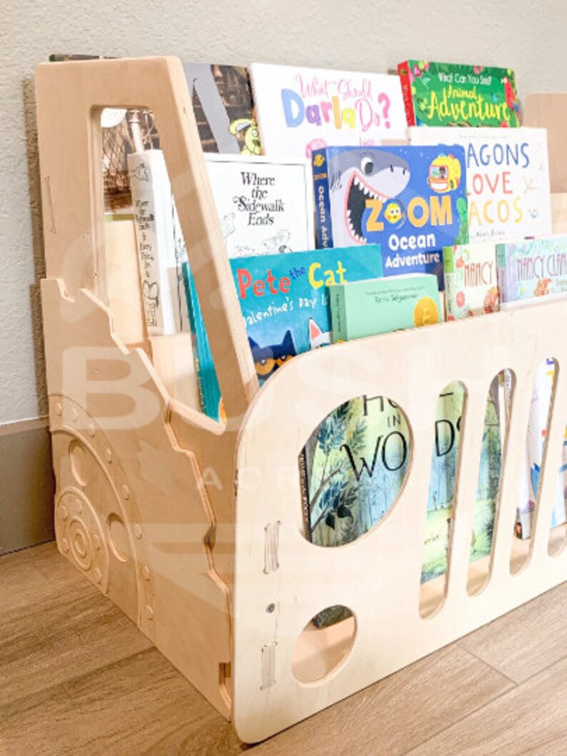 AARON Truck Bookshelf Montessori Bookshelf Toddler Etsy