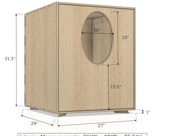 Custom Cat Litter Box Furniture for Litter Robot 3, Birch Plywood End Table