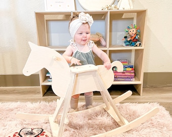 ROCKY- Montessori Rocker– Wooden Rocking horse – Toddler Rocker – Rocking Horse – Rocking Toy- Wooden Horse- Gift for Little Kids