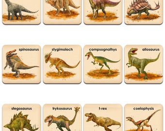 Montessori Holz Dinosaurier Memory Spiel Karten - Lernspielzeug für Kleinkinder (USA)