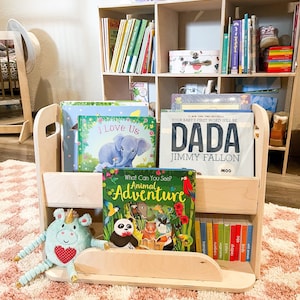 JANINE- Kids Portable Bookshelf – Montessori Bookshelf – Montessori Wooden Furniture – Nursery Gift – Toddler Book Shelf - USA