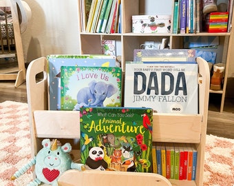 Kids Portable Bookshelf – Montessori Wooden Furniture, Baltic Birch Plywood USA