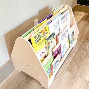 Bookshelf Double Sided Bookshelf Portable Montessori Bookshelf Montessori Furniture Nursery Gift Toddler Book Playroom Decor Shelf MIGUEL