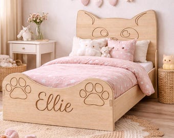 Toddler Floor Bed for Kids Room Animal Room Decor Montessori Bed Cat Bed Animal Bed