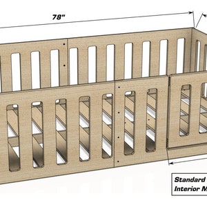 Montessori Floor Bed for Toddlers Wooden Furniture Childrens Bed Toddler Bed Floor Bed Bed w Rail Bed w Slats for co-sleeping AVA TWIN image 2