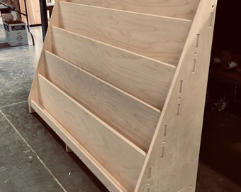 Wooden Bookcase Bookshelf - Montessori Style Book Display for Kids Room