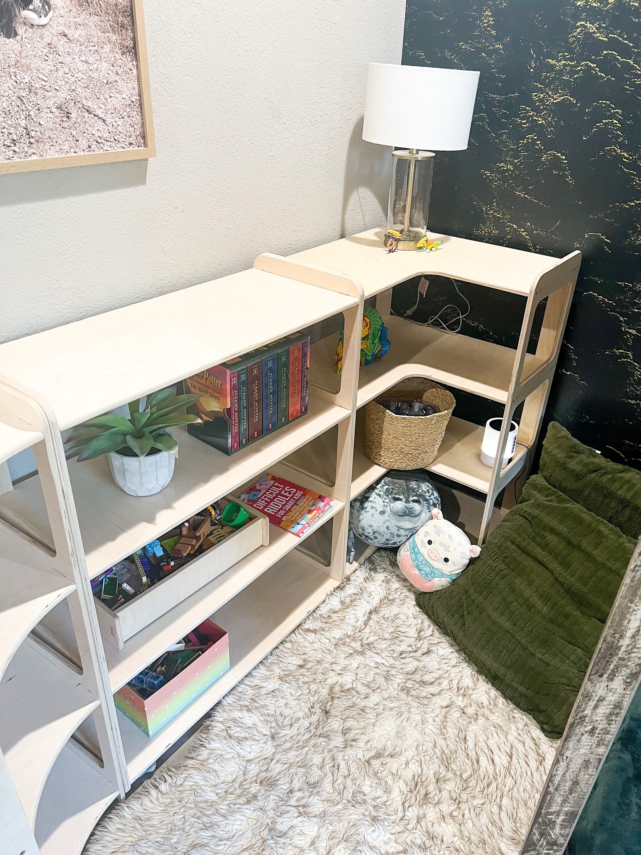 モンテッソーリおもちゃ棚 幼児用コーナーおもちゃ棚 モンテッソーリ