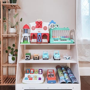 LUNA Montessori Toy Shelf Toddler Toy Shelf Montessori Wooden Furniture Nursery Gift Wooden Toy shelf Toy Storage Toddler Gift