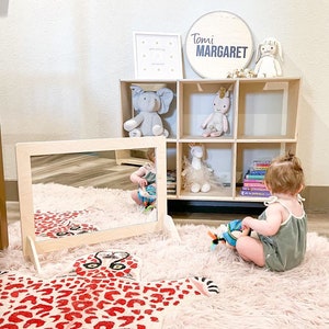 Kleinkind Spiegel Verstellbar Montessori Spiegel Kleinkind Self Care Holzboden Spiegel Montessori Spielzeug 2 Jahre alte Kinder Geschenk Eintrag Spiegel HEATHER Bild 7