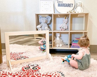 Espejo infantil bebés Montessori blanco 2 posiciones – Zonababy