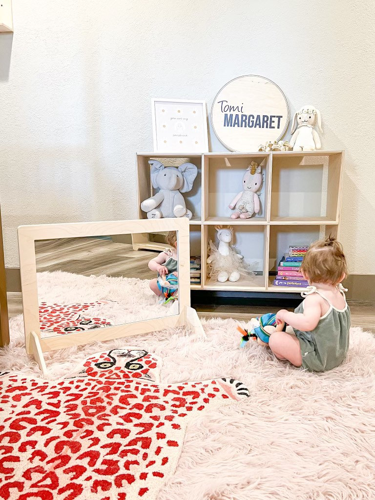 Miroir pour tout-petit Miroir Montessori réglable Toddler Self Care Miroir  de sol en bois Jouets Montessori 2 ans Enfants Cadeau Entrée Miroir HEATHER  -  France