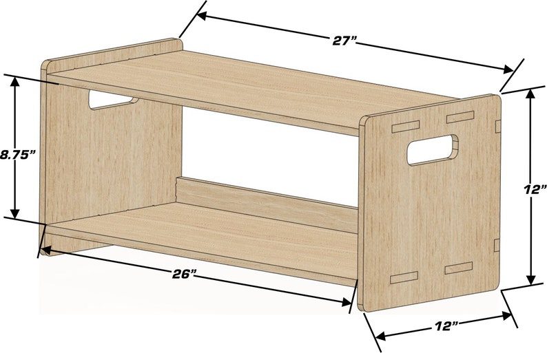 BENNY 27 Toddler Bench Montessori Wooden Furniture Playroom Bench Toddler Furniture Kids Shoe Bench Bush Acres Made in the USA image 7