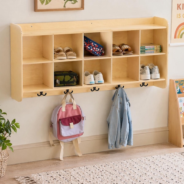 Montessori Toy Storage for Classroom Daycare Cubby Storage Entryway Organization for Kids Toys Playroom Storage Mudroom Storage CARLY