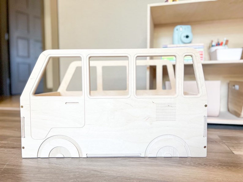 ARLO Wagon Bus Spielzeug Organizer Aufbewahrung für Kleinkinder VW Montessori Holzmöbel Spielzimmer Organisation USA Bild 3