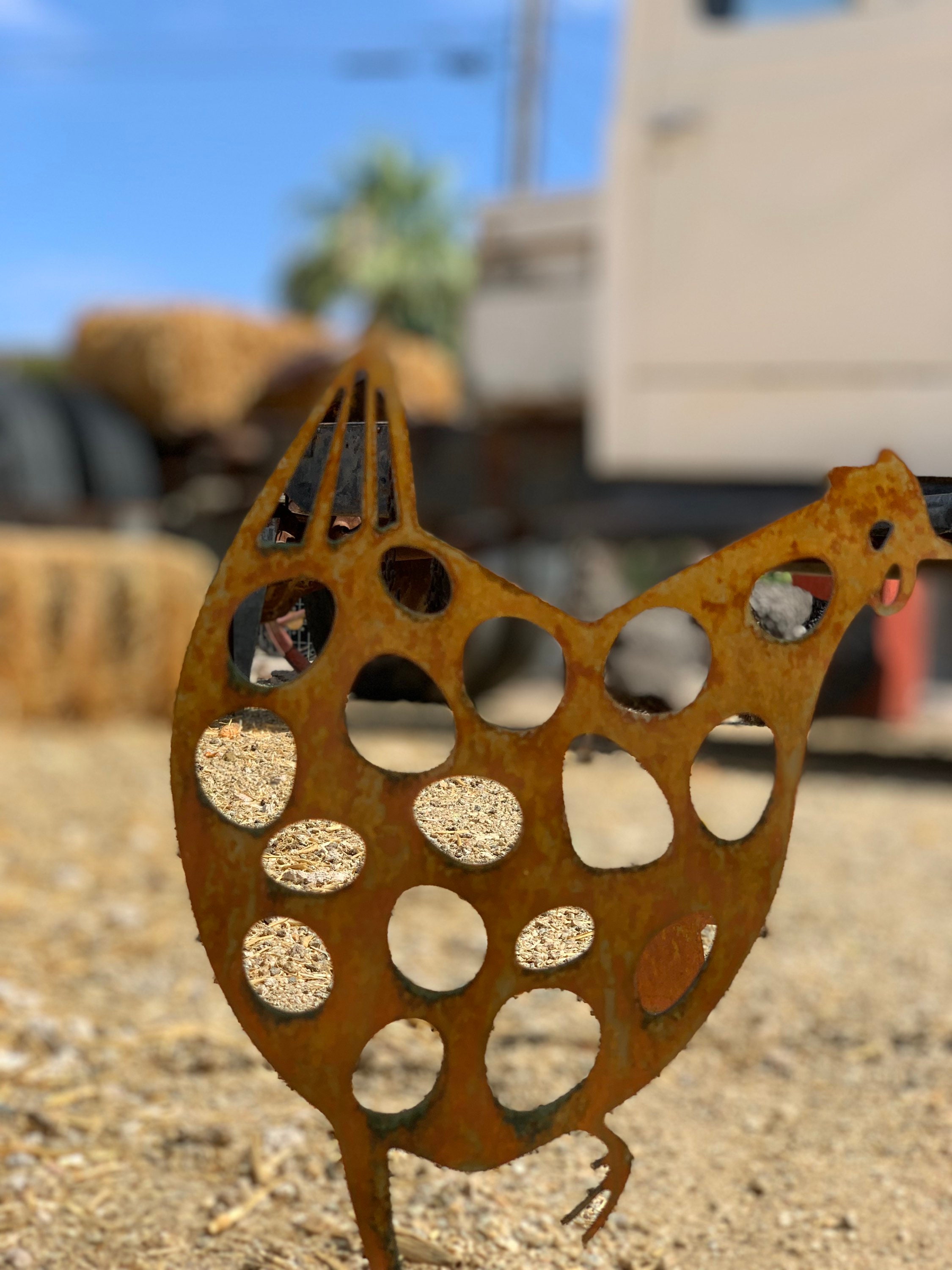 Metal Chickens Garden Stakes Chicken Yard Art Farm Décor Etsy