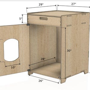 Cat Litter Box for Litter Robot 3 and 4 Cat Custom Pet Furniture for Cats House for Cats Hidden Litter End Table Cat ROMAN LARGE