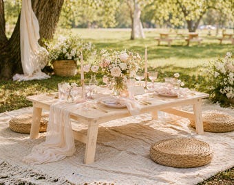 Foldable Picnic Table Bridal Shower Decor Low Table for Childrens Party Picnic Table LESLIE