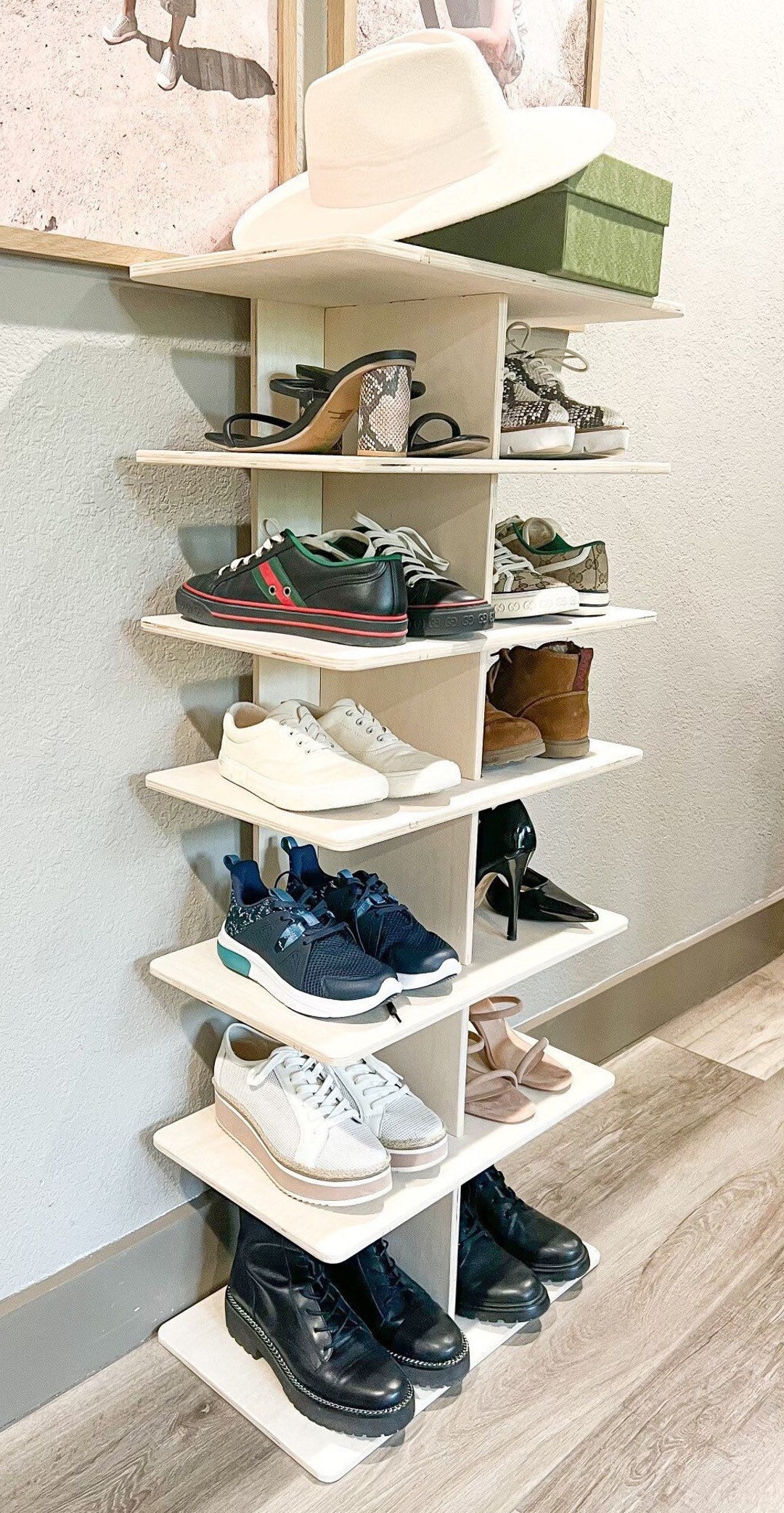Torre de zapatos Diseño minimalista Zapatero de madera - Etsy España