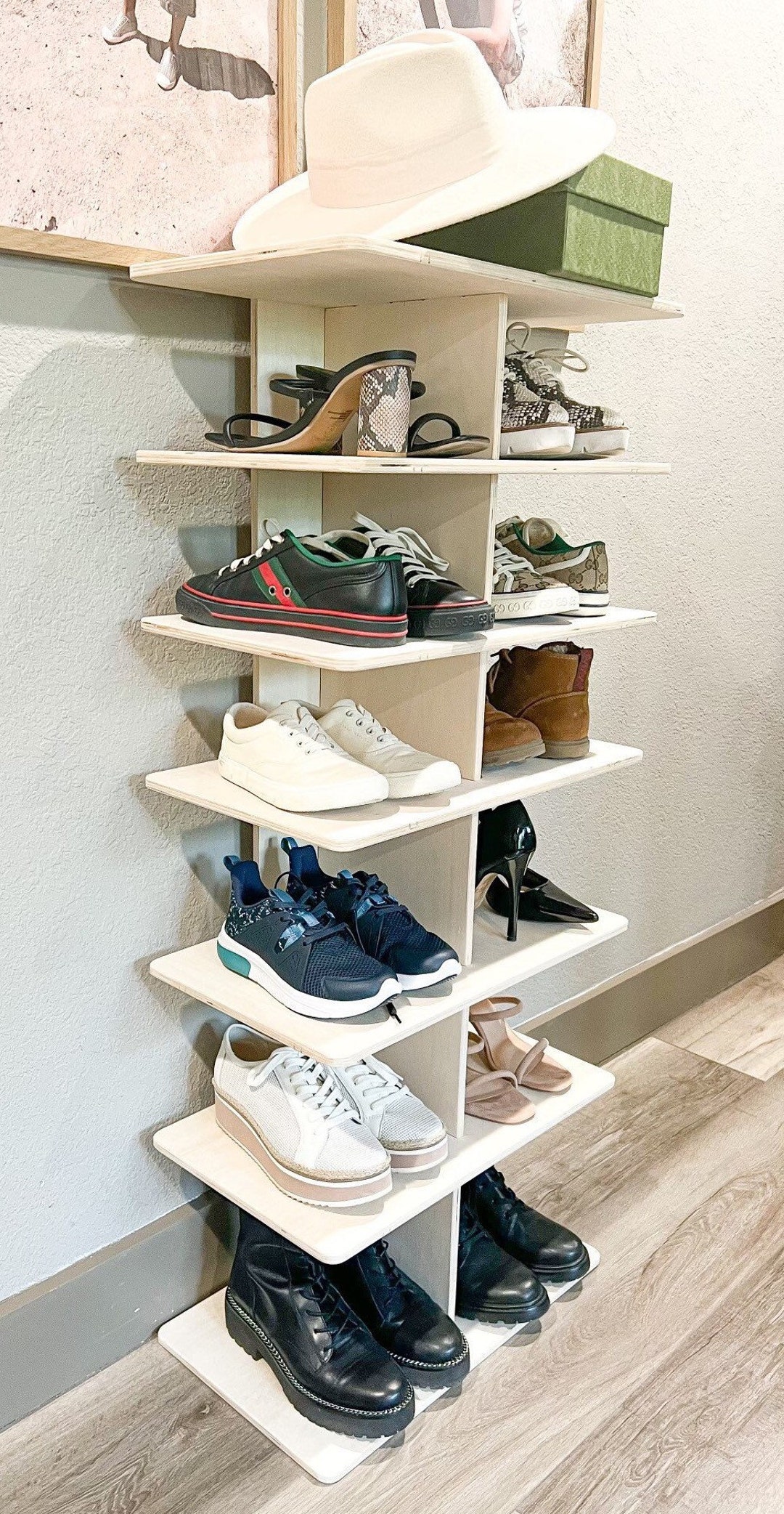 Shoe Tower Minimalist Design Wooden Shoe Rack Closet Organizer Wood Shoe  Tower Shoe Storage Closet Organization Housewarming Gift CARRIE 