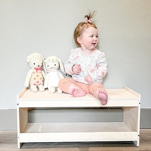 BENNY- 27" Toddler Bench - Montessori Wooden Furniture - Playroom Bench - Toddler Furniture - Kids Shoe Bench - Bush Acres- Made in the USA!