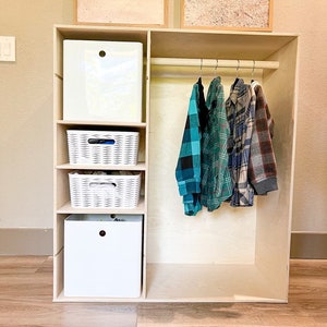 ROLAND Minimalist Double-Sided Wardrobe w/Book Storage/Hidden Compartment Perfect for Tight Spaces Room Divider Montessori Wardrobe image 6