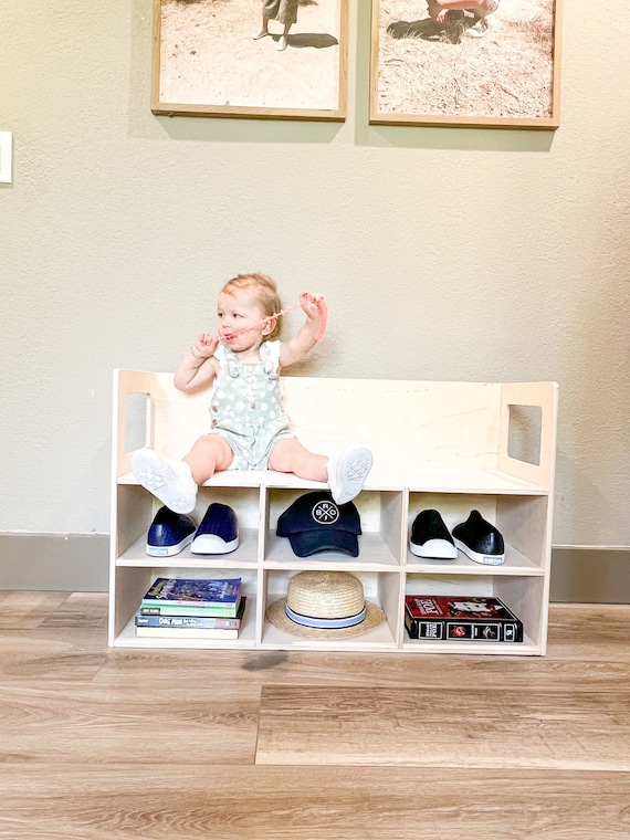 MONTY 35 Toddler Bench Montessori Wooden Furniture Playroom Bench Toddler Furniture Kids Shoe Bench Bush Acres USA Made Etsy New Zealand