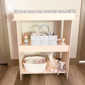 SILVIA- Montessori Wooden Baby Changing Station – Diaper Changing Organizer – Toddler’s Changing Tray – Baby Shower Gifts – Nursery Gift