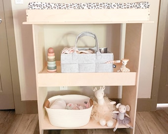 Montessori Wooden Baby Changing Station – Diaper Organizer Tray – Baltic Birch Nursery Furniture