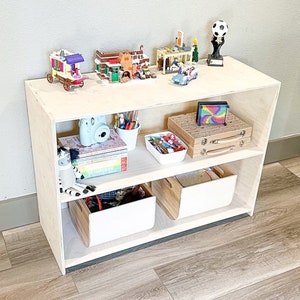 Montessori Toy Shelf Toddler Toy Shelf Toy for 2 Year Old  Wooden Toyshelf Toy Organizer Playroom Decor JAMES *36" wide*