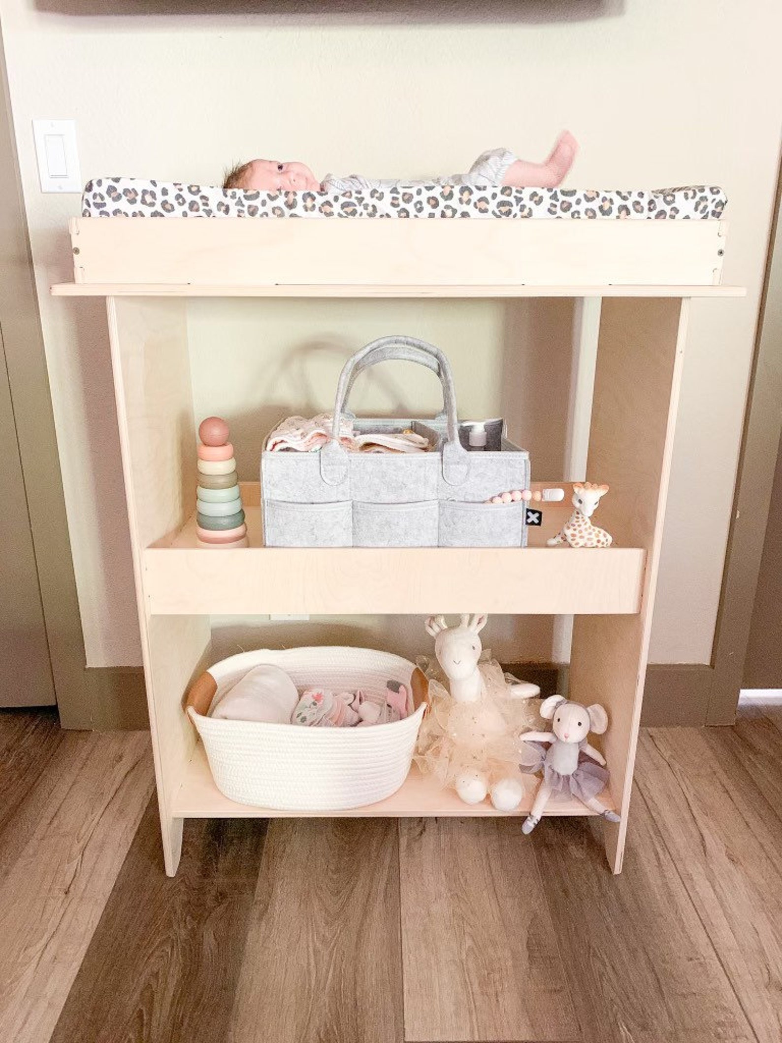 Montessori Wooden Baby Changing Station Diaper Changing Etsy