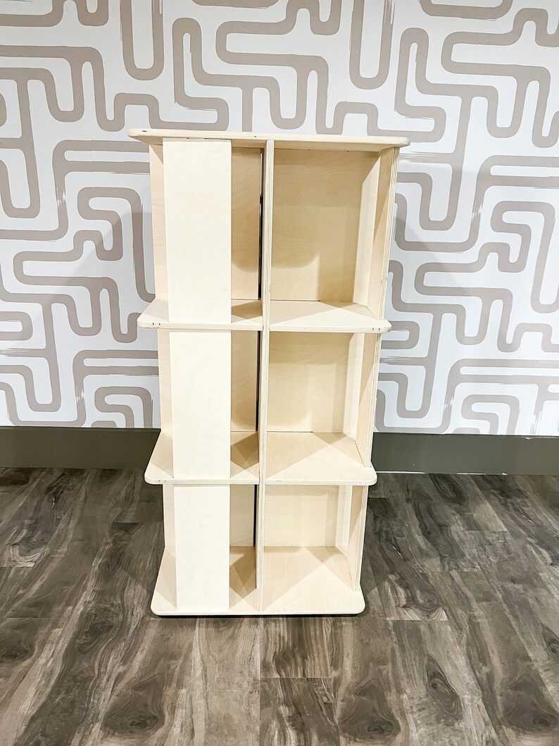 Montessori Bookshelf Rotating Shelf Montessori Furniture Wooden Children's Furniture Rotating Book Display Classroom Furniture LAZY SUZAN Bild 5