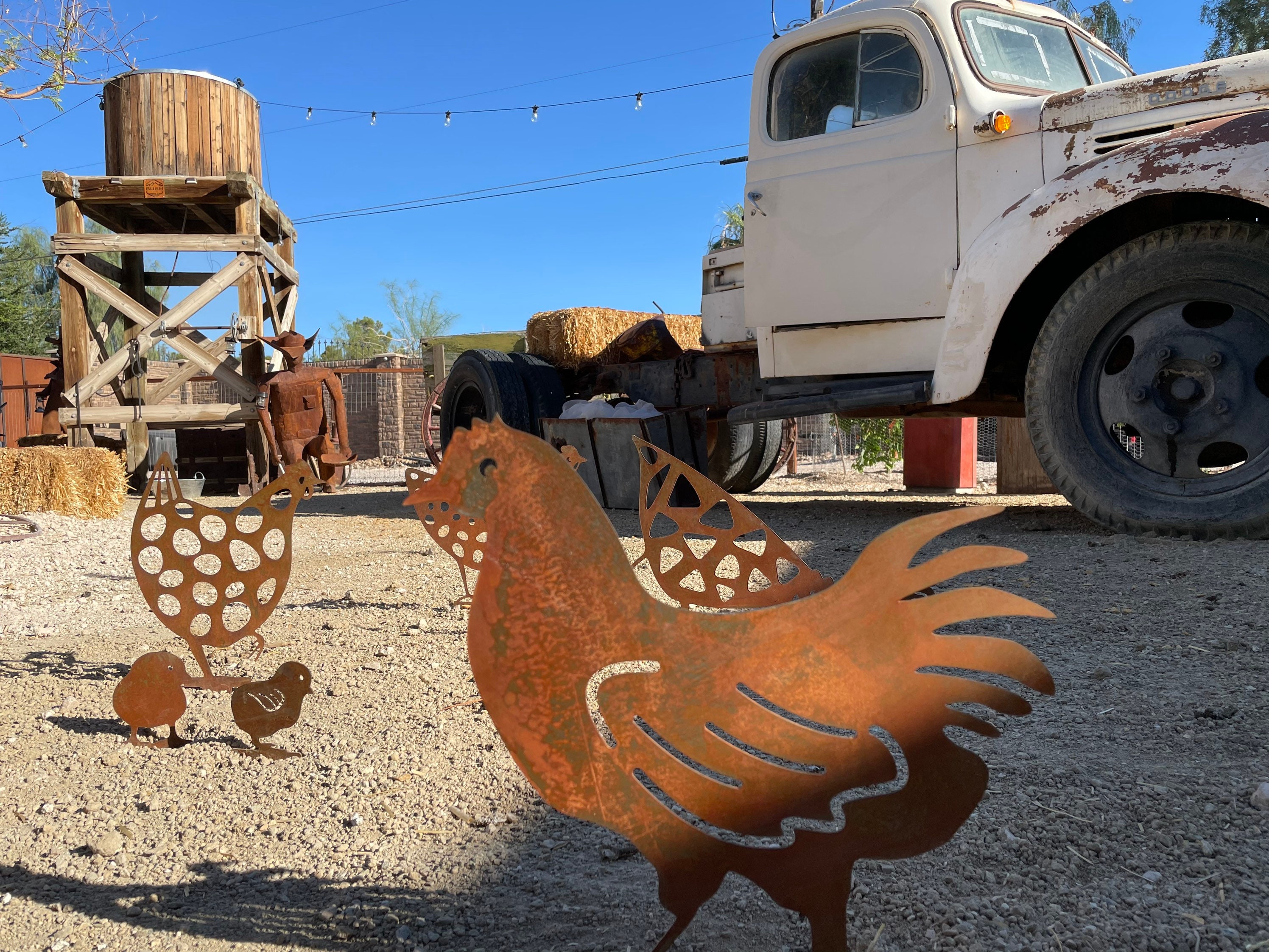 Metal Chickens Garden Stakes Chicken Yard Art Farm Décor Etsy