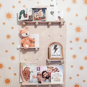 Retail Display Shelf Minimalist Shelving Pegboard Shelf Wood Wall Shelf Peg Board Organization Modern Display Unit Modern Decor- RAERAE