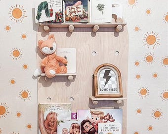Montessori Pegboard Shelf Toddler Playroom Organization Storage Shelf for Kids Nursery Decor  Room RAERAE