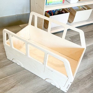 ARLO Wagon Bus Spielzeug Organizer Aufbewahrung für Kleinkinder VW Montessori Holzmöbel Spielzimmer Organisation USA Bild 4